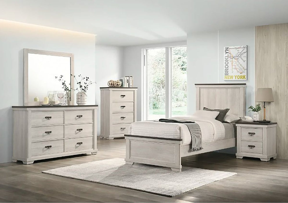 Crown Mark Furniture Leighton 6 Drawer Dresser in White