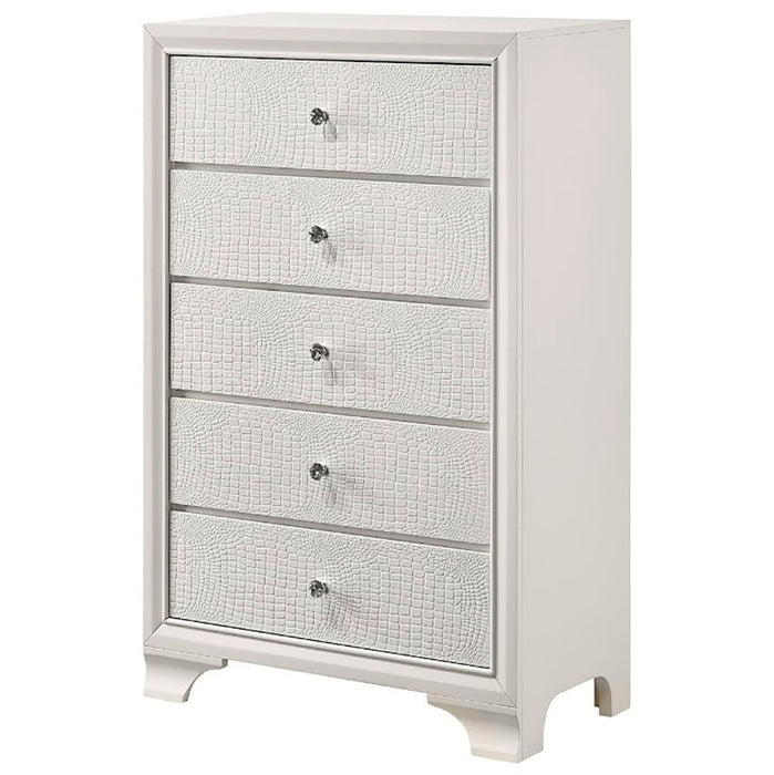 Crown Mark Furniture Lyssa 5 Drawer Chest in White image