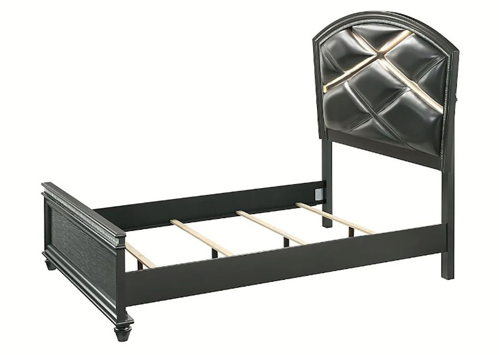 Crown Mark Furniture Adira Queen Upholstered Panel Bed in Silver B7880-Q