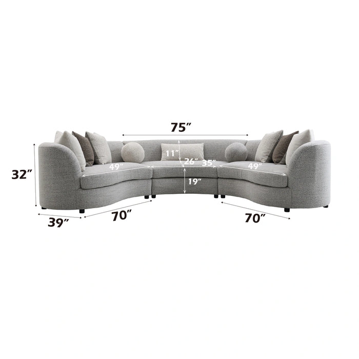 Sectional Sofa w/9 Pillows