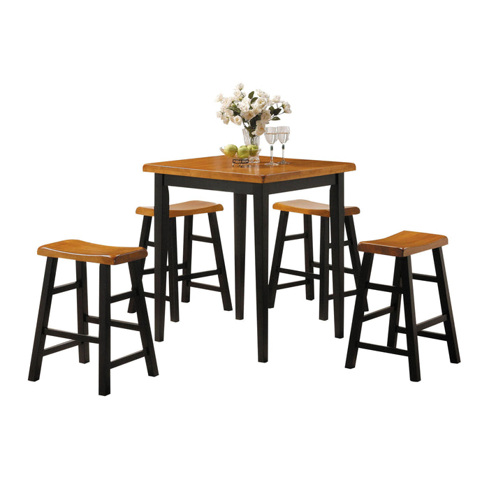 Gaucho Oak & Black Counter Height Set (5Pc Pk)