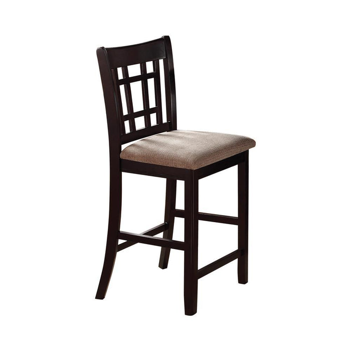 Lavon Lattice Back Counter Stools Tan and Espresso (Set of 2)