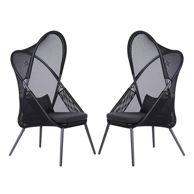 Alverta Foldable Chair Grey & Black (2/Ctn)