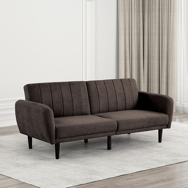 Aristide Futon Sofa Grey & Brown