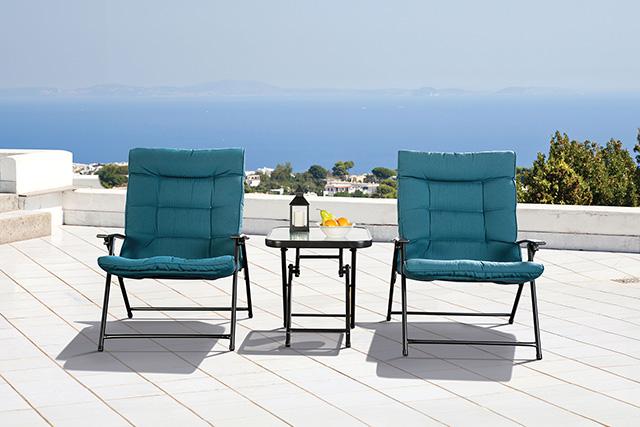 Bastia 3 Pc. Teal Conversation Set