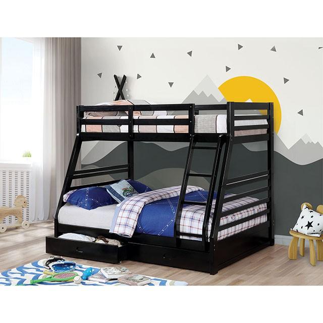 California Iv Black Twin/Full Bunk Bed