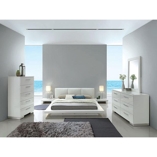 Christie Glossy White Queen Bed