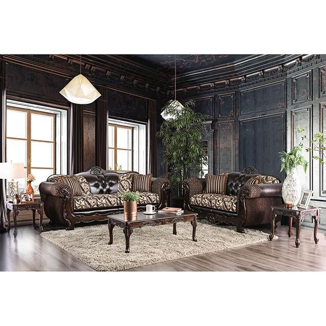 Quirino Light Brown/Dark Brown Love Seat