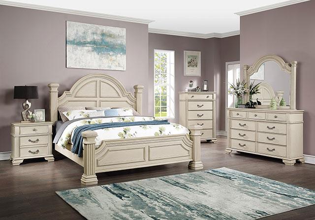 PAMPHILOS Queen Bed, White