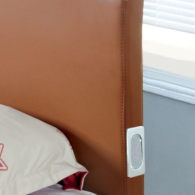 Evans E.King & Cal.King Bed Espressso, White, & Camel