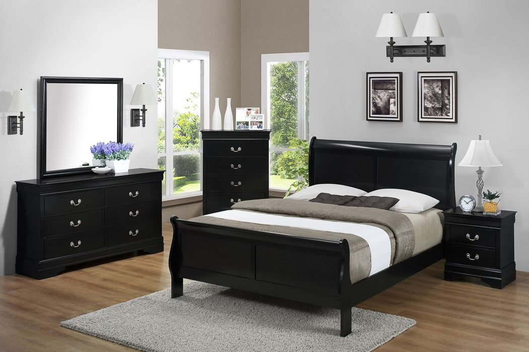 Crown Mark Furniture Louis Philip Twin Bed in Black
