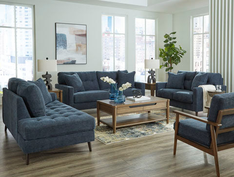 Biloxi 79" Blue Contemporary Sofa