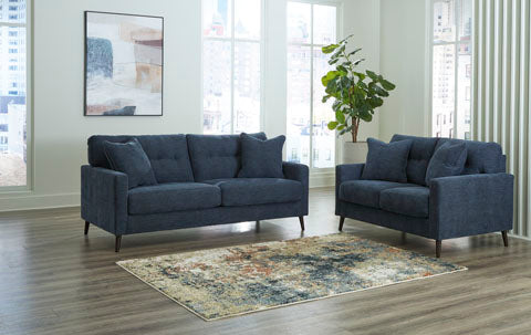 Biloxi 79" Blue Contemporary Sofa