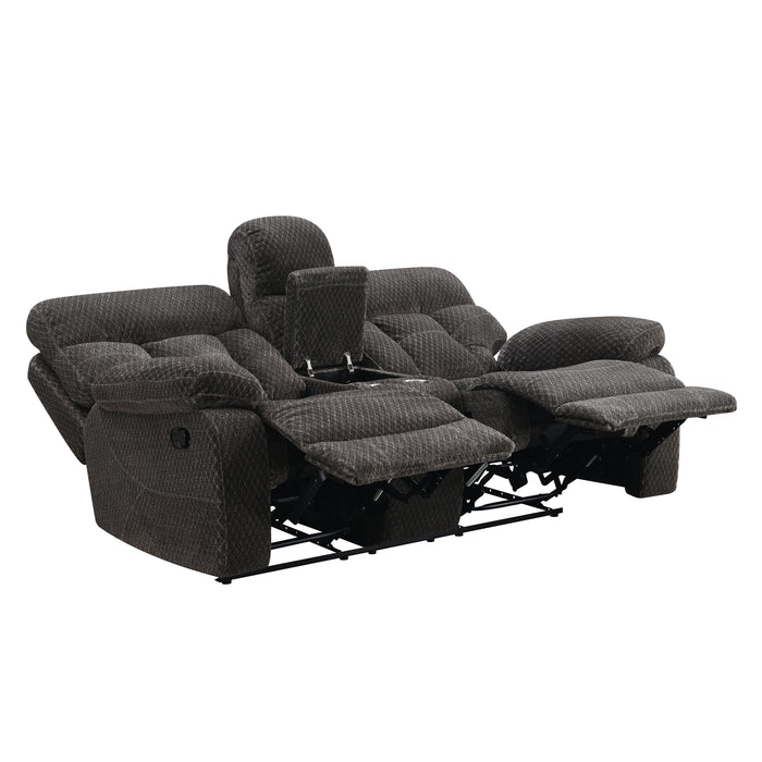 ROMAN MOTION SOFA W/ DUAL RECLINERS-CHARCOAL