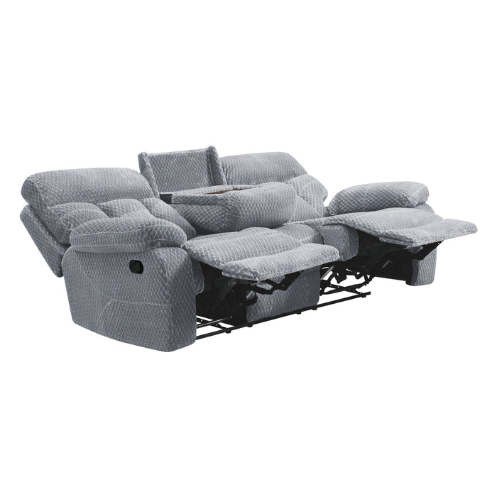 ROMAN MOTION SOFA W/ DUAL RECLINERS-STONE