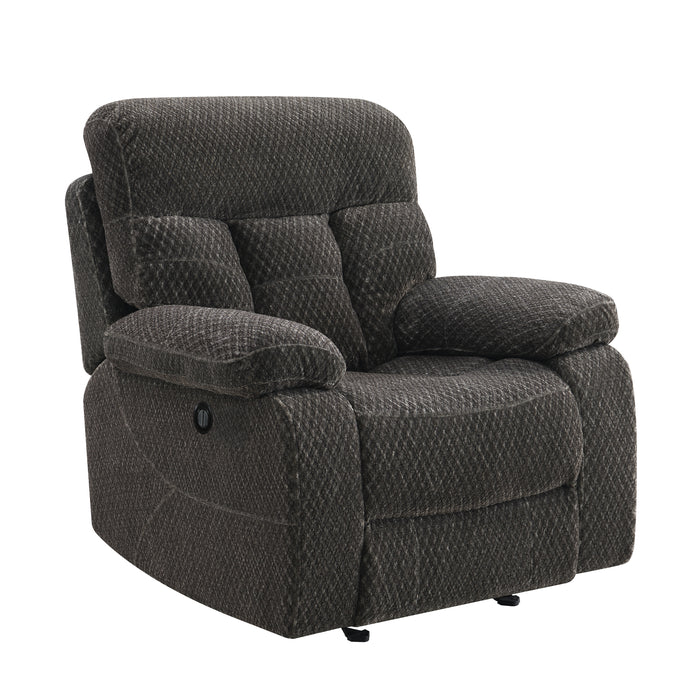 ROMAN MOTION SOFA W/ DUAL RECLINERS-CHARCOAL