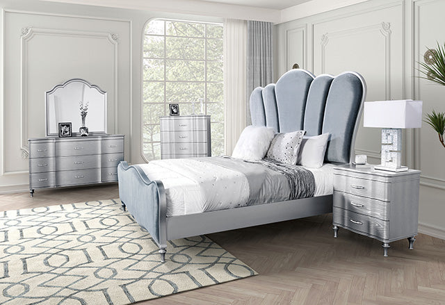 Melodi Parc E.King & Queen Bed Black & Silver