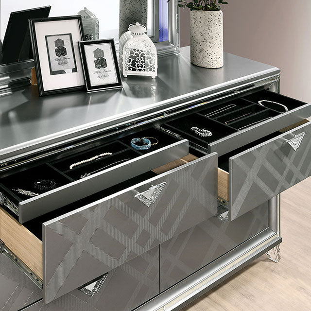 Emmeline 4 & 5 Piece Queen Bedroom Set Gray & White