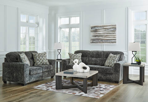 Akie Gunmetal 90" Contemporary Sofa