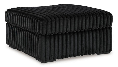 Midnight Black Corduroy 120" Sofa with Chaise