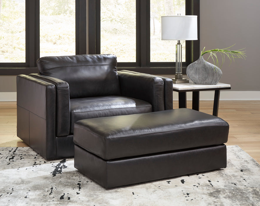 Mood 100% Leather Like 96" Contemporary Sofa